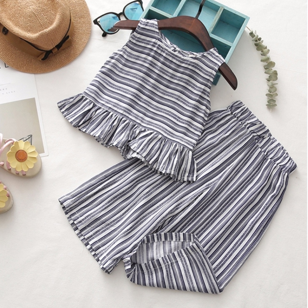Toddler Girls’ Sleeveless Shirt and Wide Pants Set